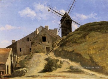  montmartre - Un moulin à vent à Montmartre Jean Baptiste Camille Corot